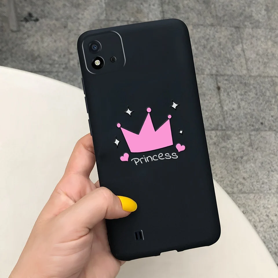 Soft Black Tpu Phone Case For Oppo Realme C11 2021 Case Cartoon Silicone Matte Back Coque For Realme C11 2021 C 11 RMX3231 6.52\