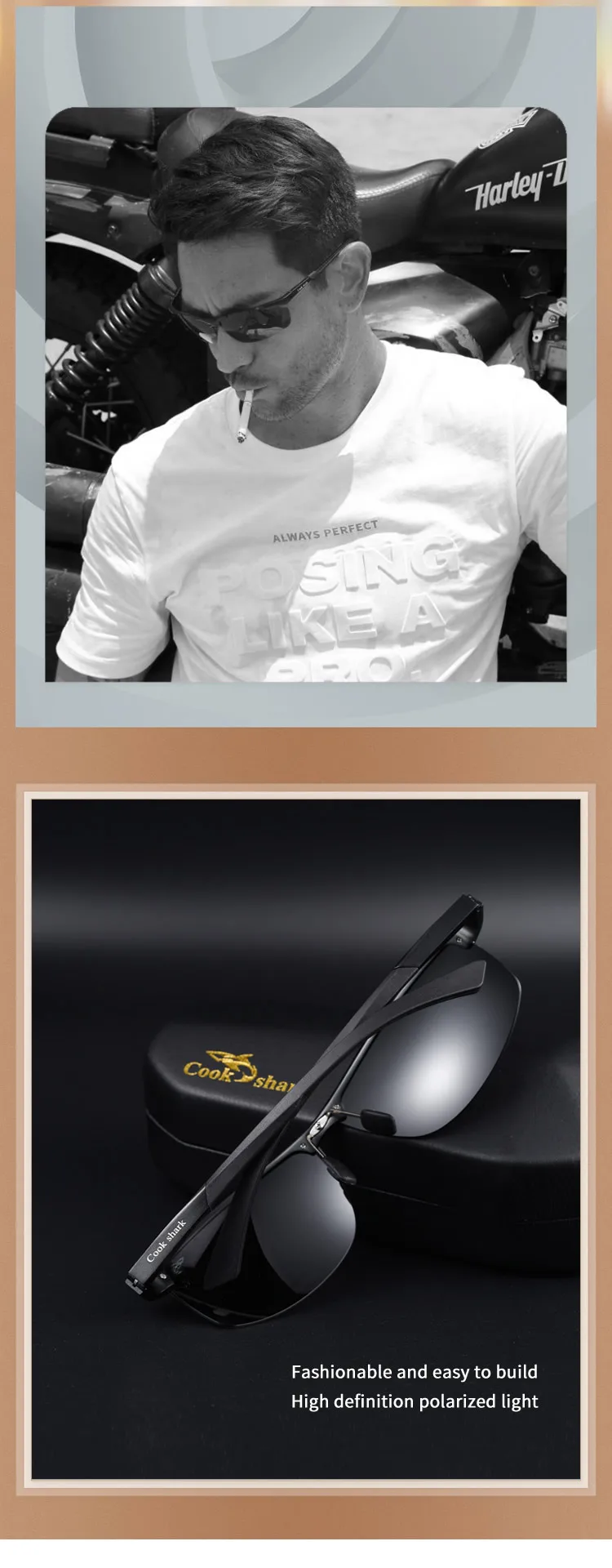Kochen Shark Sonnenbrille männer Spezielle Gläser für Fahren Tag und Nacht Farbe Ändern Sonnenbrille Polarisierte Fahrer Fahren Spiegel – Detail 2