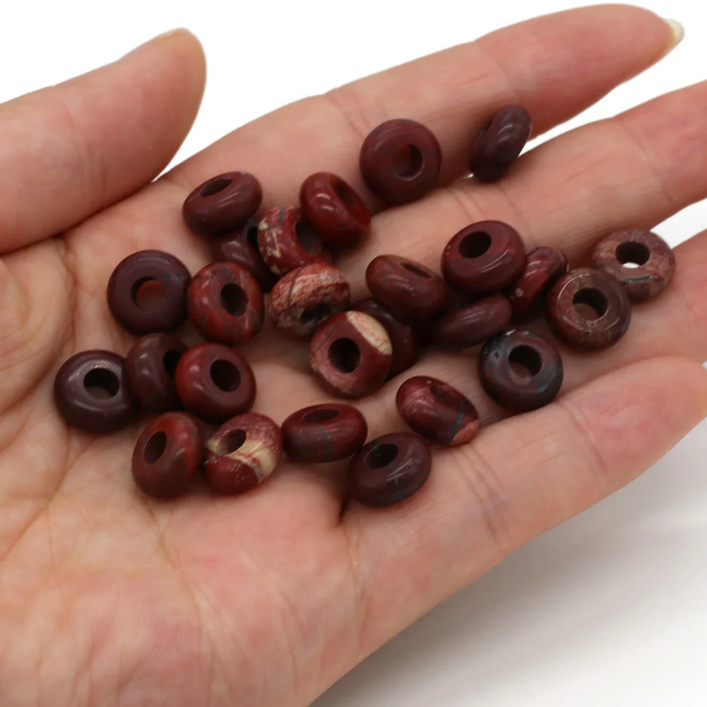 Großhandel 100 Stück Natursteinperlen, großes Loch, Abacus-Form, Agts-Steinperlen für die Herstellung von Schmuck, Halsketten, Loch 4 mm, Größe 5 x 10 mm – Detail 16