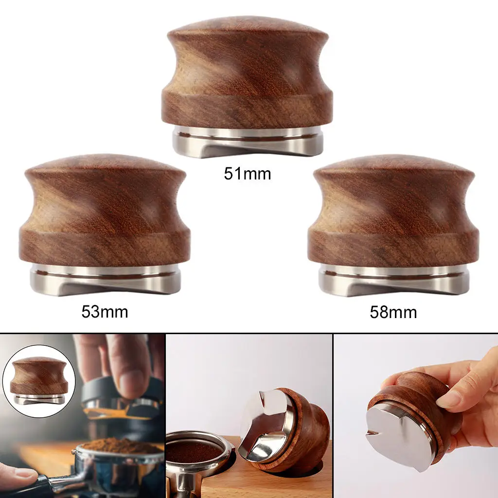 กาแฟจำหน่ายกาแฟ Tamper Leveler ค้อนสามมุมสีเหลือง Rosewood ปรับได้สำหรับกาแฟ