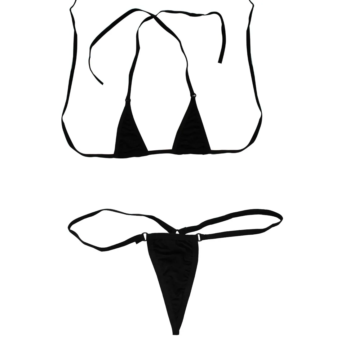 Ensemble de micro lingerie pour femme, soutien-gorge à nouer, string, extrême, imbibé, maillot de bain brésilien sexy, 2 pièces