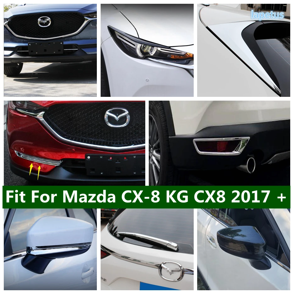 

Rear Window Wiper / Rearview Mirror / Foglight / Front Grille Grill Cover Trim For Mazda CX-8 KG CX8 2017 - 2021 Chrome Exterior