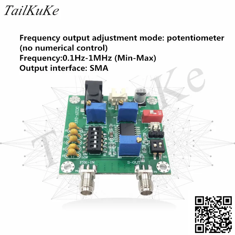 XR2206 Adjustable Low Frequency Signal Generator Module FSK Modulation 0.1Hz-1M Waveform Selection Amplitude Adjustment