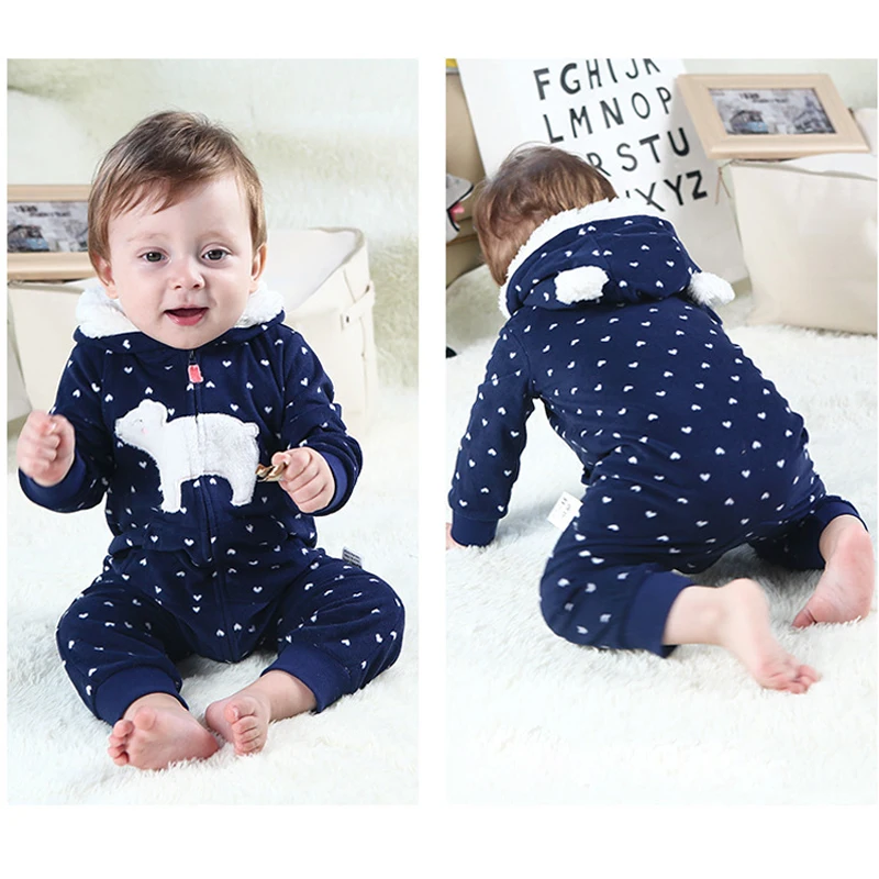 Newborn Baby Boys Clothes Baby Girl Romper Cartoon Hooded Long Sleeve Infant Cotton  Jumpsuit for Kids new born Baby Outfits