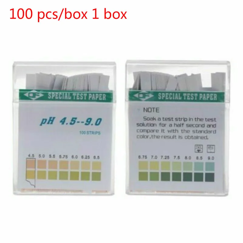 

100 pcs/box 1 box PH Test Strip Indicator PH4.5-9.0 Laboratory Household Test Paper For Water Saliva and Urine Testing Measuring