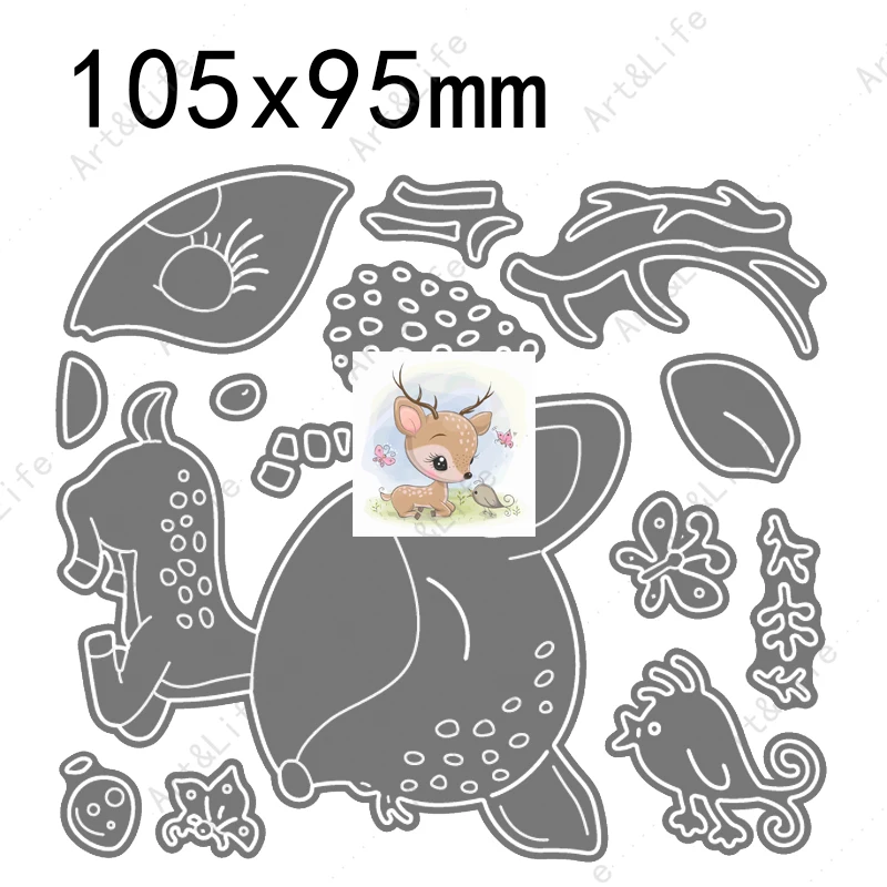 New Metal Cutting Dies Stencils Cute Deerlet Christmas Deer Sika Deer for DIY Scrapbooking Album Paper Card Embossing Cut Mould