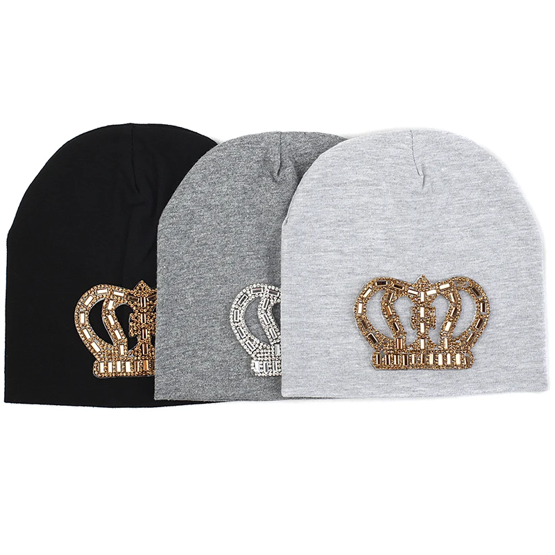 0-3 miesiąc dziewczynek chłopców bawełniane czapki niemowlę noworodka ciepła czapka beanie na zimę kapelusze korona czaszka czapki Unisex