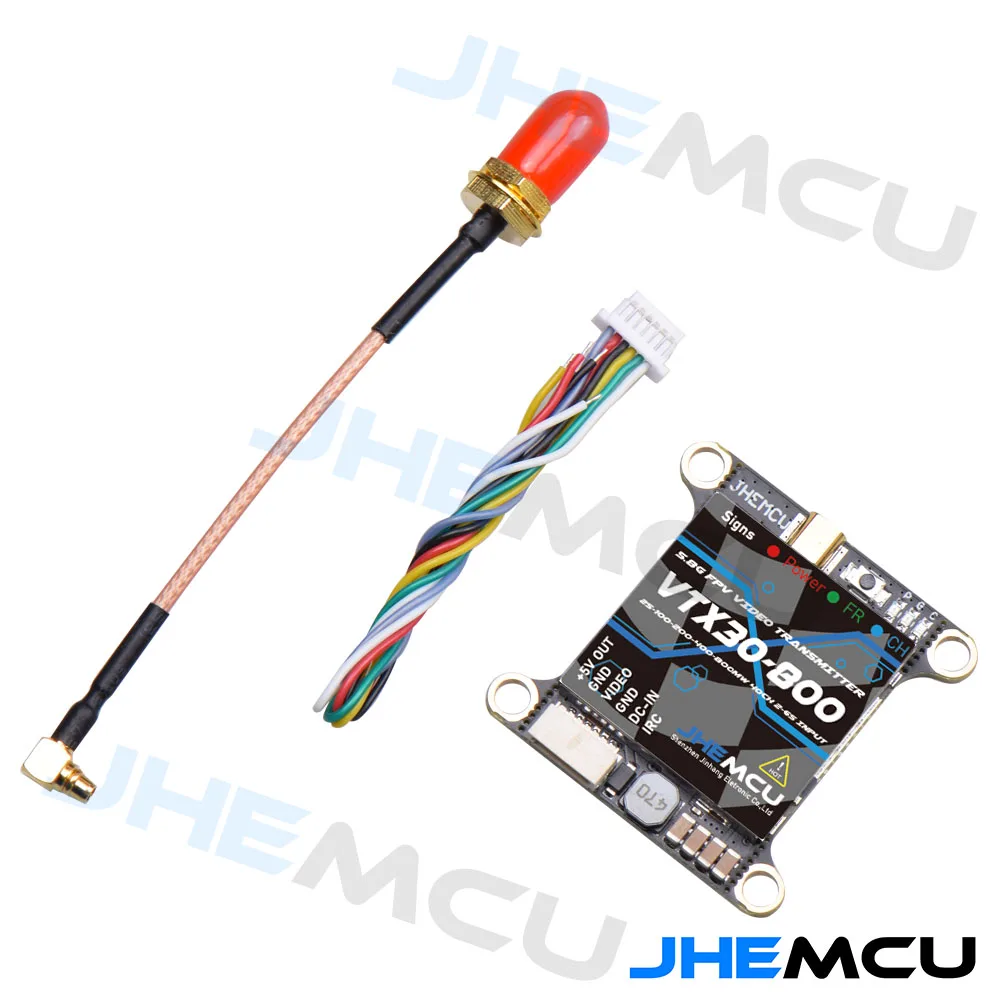 JHEMCU VTX30-800 VTX5848 LITE 40CH 5.8G 25/100/200/400/800mW Switchable VTX Video Transmitter Module OSD Control For FPV