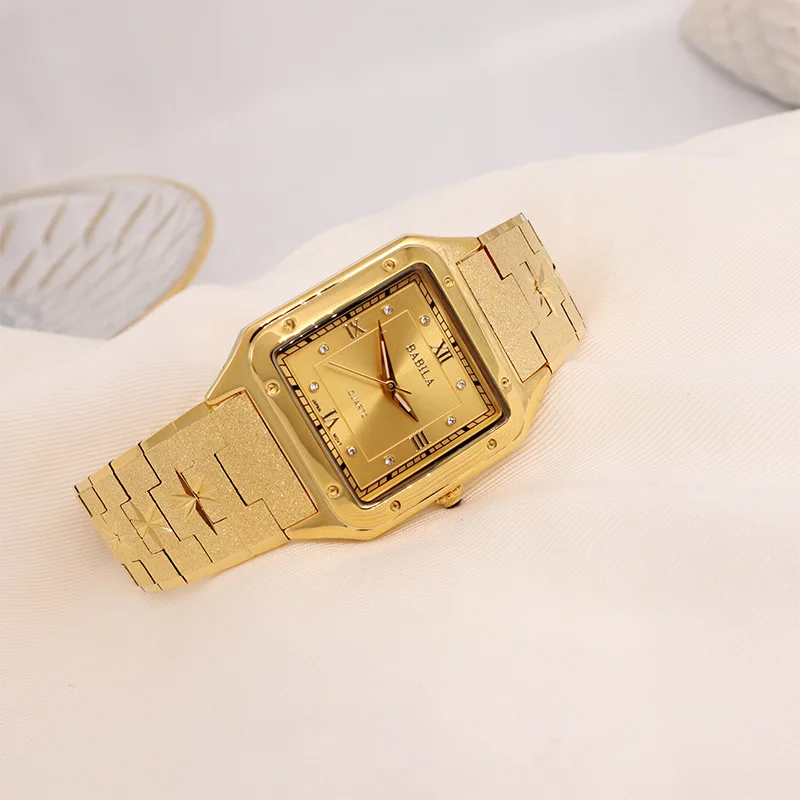 2021 New Sand Gold Watch 24 Gold Diamond Inlaid Waterproof Japanese Movement Indelible Ins Style Gold Watch