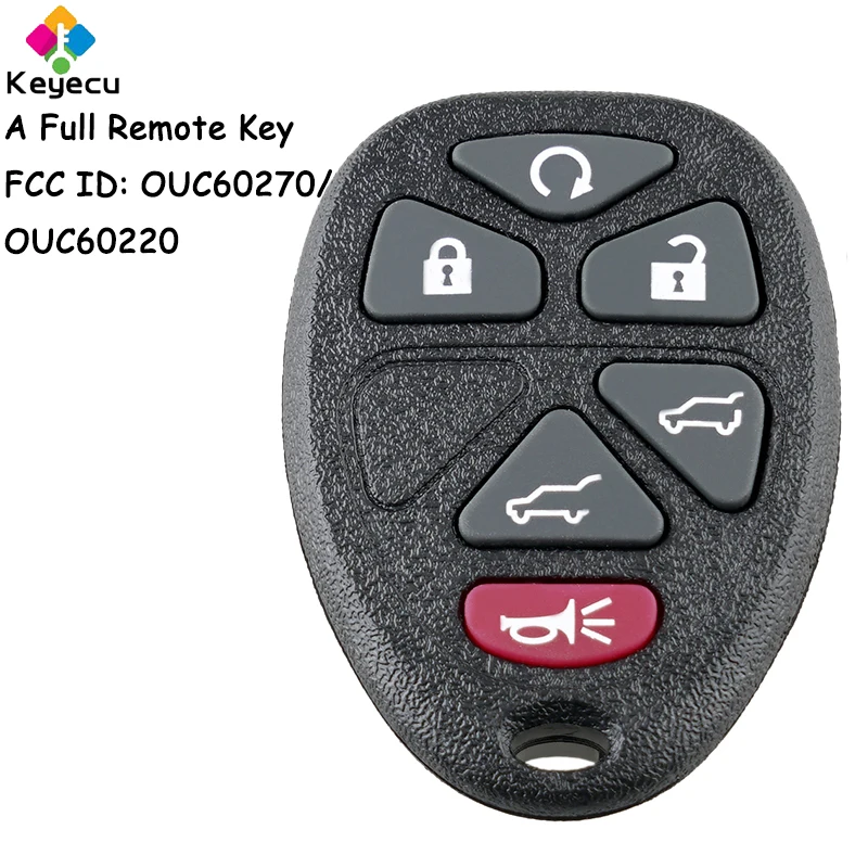 KEYECU Remote Car Key With 6 Buttons for Cadillac Escalade for Chevrolet Suburban Tahoe Traverse for GMC Yukon Fob OUC60270