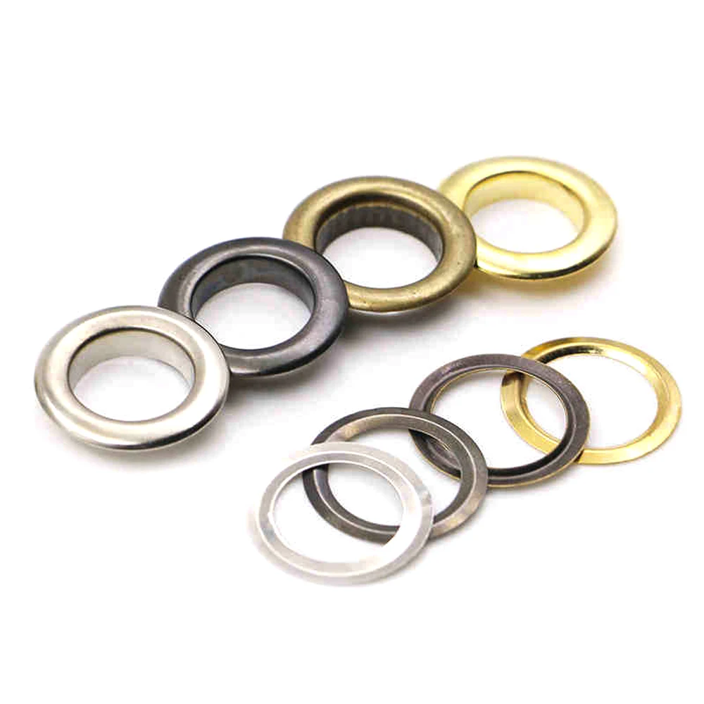 4sets 20/25/30/40mm Brass Eyelets with Washer Leathercraft Repair Grommet Round Eye Ring for Shoes Bag Clothing Leather Belt Hat