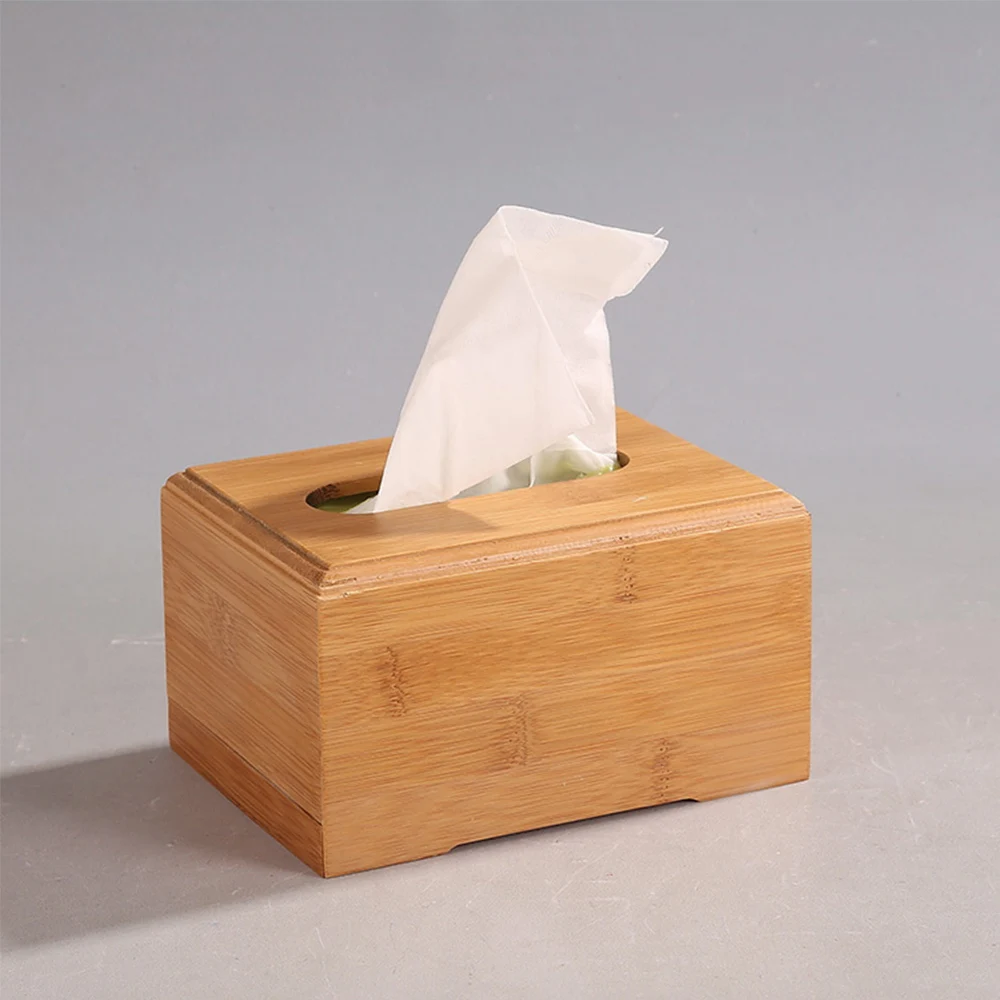 Sample Modern Style Bamboo Tissue Box For Home Use Family Restaurant Coffee Shop Office Durable High Quality Tissue Continer