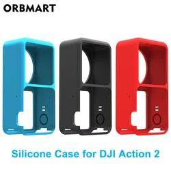 Silicone Case for DJI Action 2 Tempered Glass Screen Protector Protective Lens Film Housing Cover for DJI Action2 Accessories