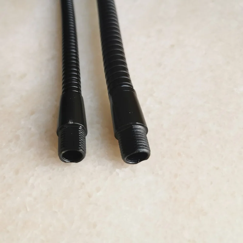 Black Dia8mm/10mmX400mm M8M10 male Thread Spotlight Gooseneck Tube Can Be Twisted Universal Tube Lathe Work Lamp Serpentine Tube