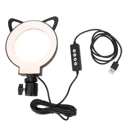 10W 5 Inch LED Cat Earring Sharped Dimmable Photography Studio Makeup Selfie Ring Light Video Fill Light Makeup Tattoo Accessory