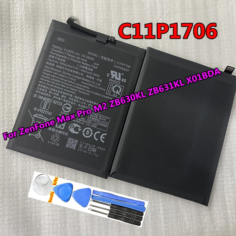 New Original C11P1706 5000mAh Battery for ASUS ZenFone Max Pro M2 ZB602KL ZB630KL ZB631KL X01BDA Batteries