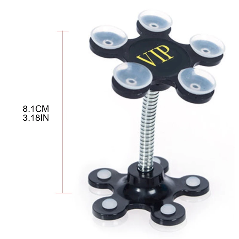 Car Double Suction Cup Mobile Phone Holder Petal Shaped Sucker Universal Vehicle Bracket Automobile Cellphone Stand