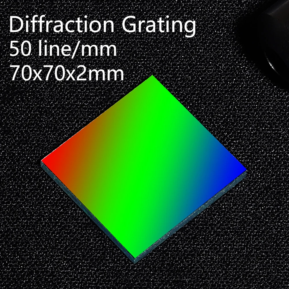 Holographic diffraction grating 50 lines 70x70mm Ultra precision Glass engraving optical instrument  Spectroscopic analysis