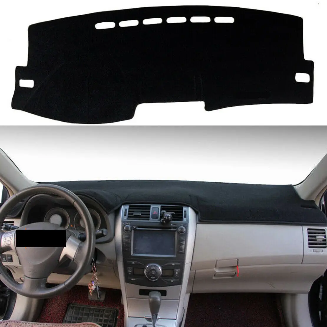 

For Toyota Corolla 2007-2013 Non-Slip Black Front Dashboard Cover Carpet Car Dash Board Heat Proof Mat Shield Pad Shade Strip