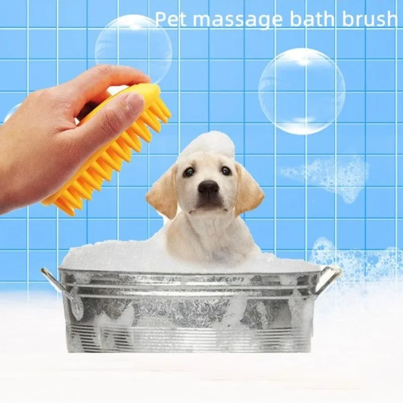 

Dog Cleaning Brush Puppy Quickly Cat Comb Massage Soft Gentle Silicone Bristles Professional Pet Cleaner Wash Tool Grooming