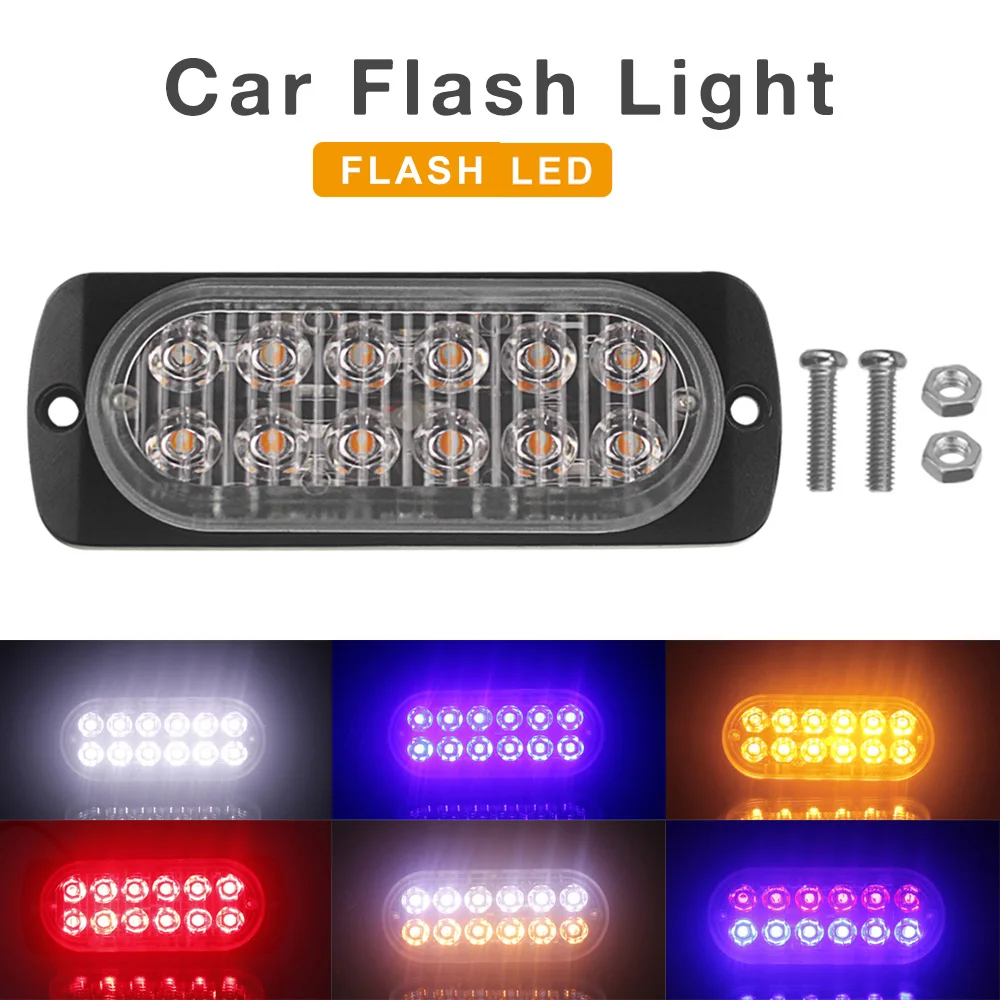 

12V 24V 18W 36W LED Car Emergency Light Waterproof Flash Strobe Warning Light Bar Universal for Car Truck Trailer Beacon Light