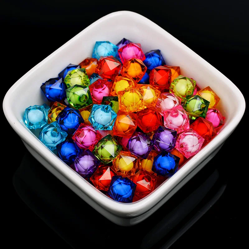 100p 8mm 10mm 12mm Loose Spacer Sew On Acrylic Plastic Square Beads for Garment  DIY fashion Bracelets necklace Jewelry Crafts