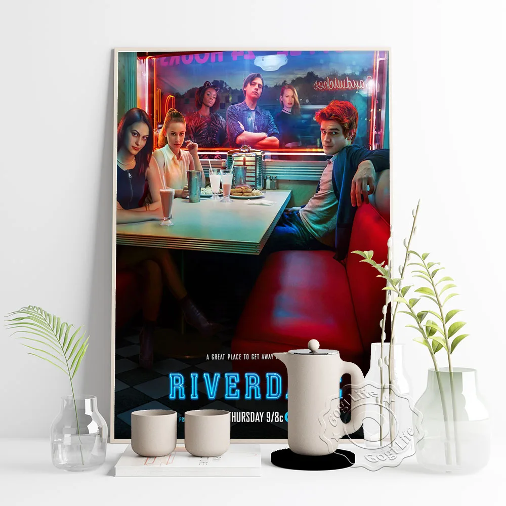 America Suspense Teleplay Riverdale Propaganda Poster, Kj Apa Lili Reinhart Starring Teleplay Vintage Art Prints, Bar Pub Club