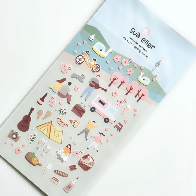 Korea pochodzenie Sonia DIY wiosna naklejki szczęśliwy dzień Scrapbooking kwiat żywności drzewo wykrojniki materiał papierowy Hobby Craft gorąca