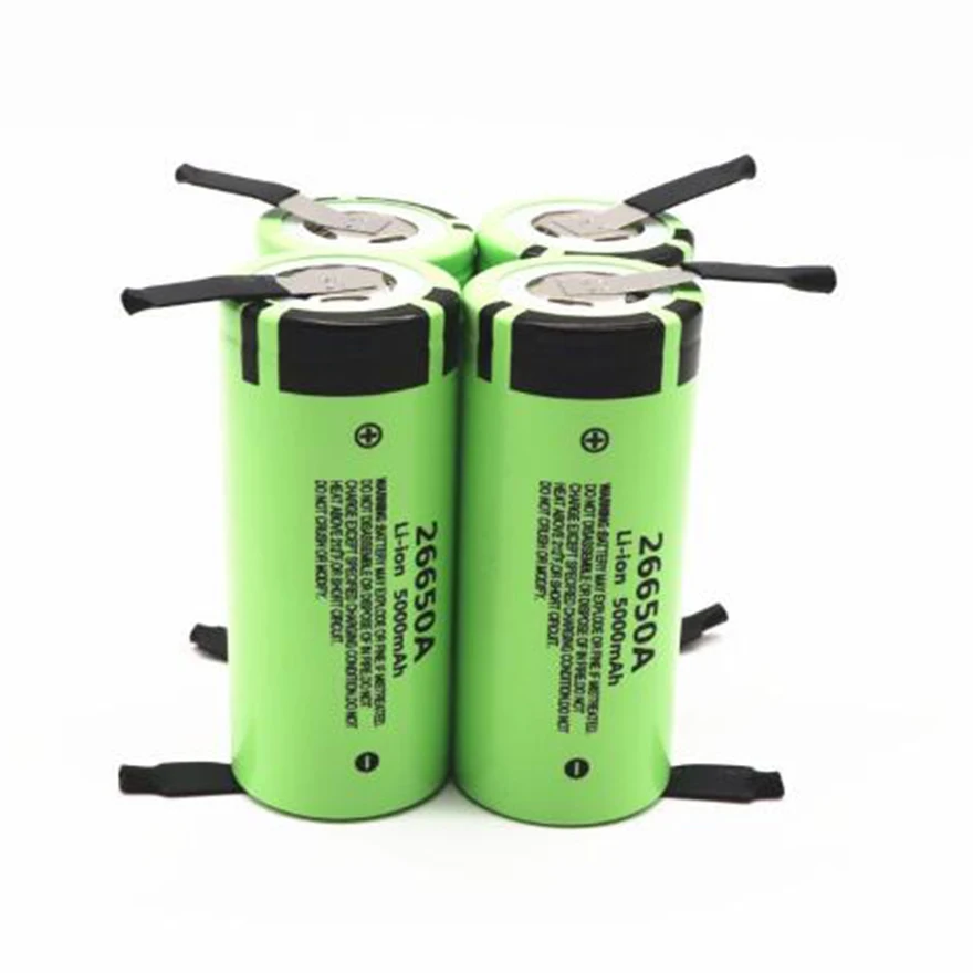 GTF 26650 Battery 3.7V 5000mah Rechargeable Li-ion Battery 26650A for Panasonic for flashlight +DIY Nickel Sheets High Capacity