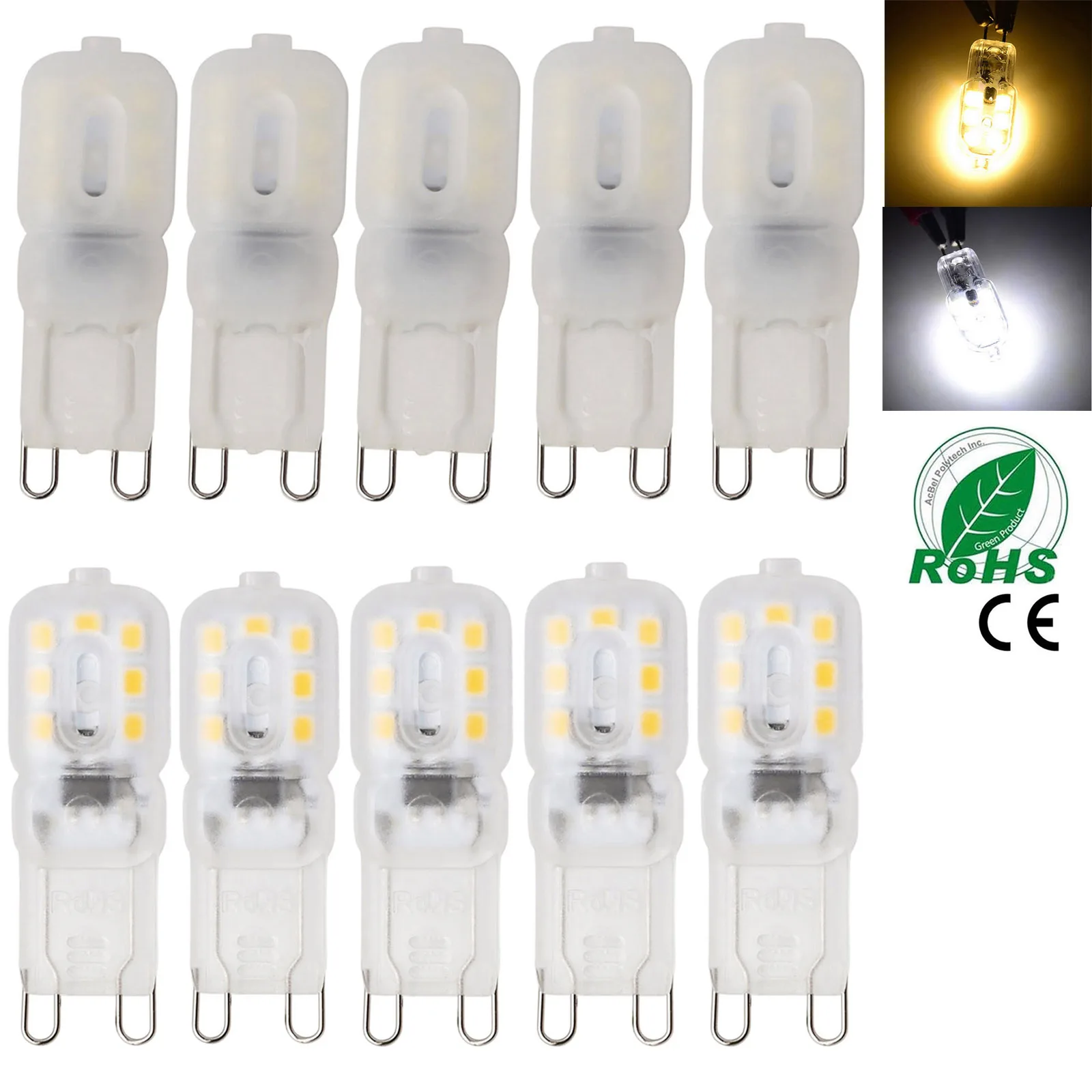 

10X G9 3W 5W 7W LED Bulbs Lights 220V 110V Dimmable Spotlights 2835SMD Bombilla Replace 30W 40W Halogen Lamps for Home Bedroom