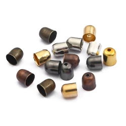 50-100Pcs 4-12mm Fit 3-11mm Leather Cords End Tip Tassel Crimp End Beads Caps For DIY Bracelet Jewelry Findings Making Earrings