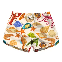 Short de plage pour femmes, mini pantalon de sport aquatique, impression 3D, séchage rapide, short de bain, poche, voyage, maillot de surf, été