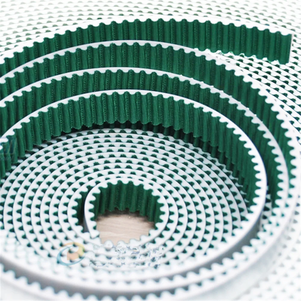 1Meter Open Timing Belt With Steel Core Polyurethane Timing Belt Tooth Surface With Green htd3M 8M Width 10/15/20/25/30mm