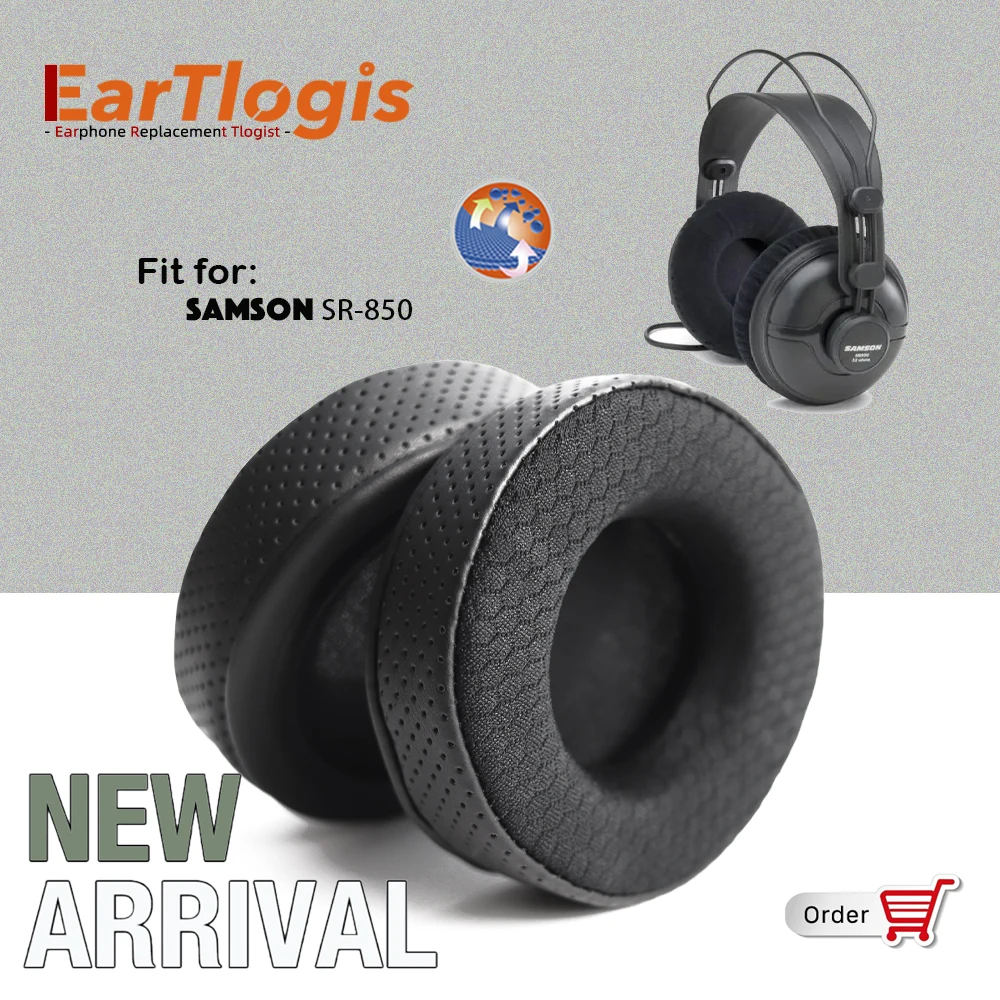 EarTlogis New Arrival Replacement Ear Pads for Samson SR850 SR-850 Headset Earmuff Cover Cushions Earpads