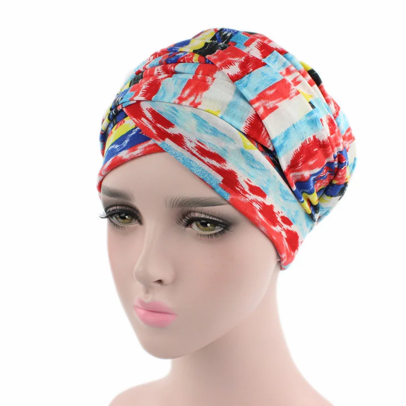 2022 New Floral Printed Wrap Head Scarf African Headwrap Muslim Scarf Hijabs Women\'s Turban Bonnet