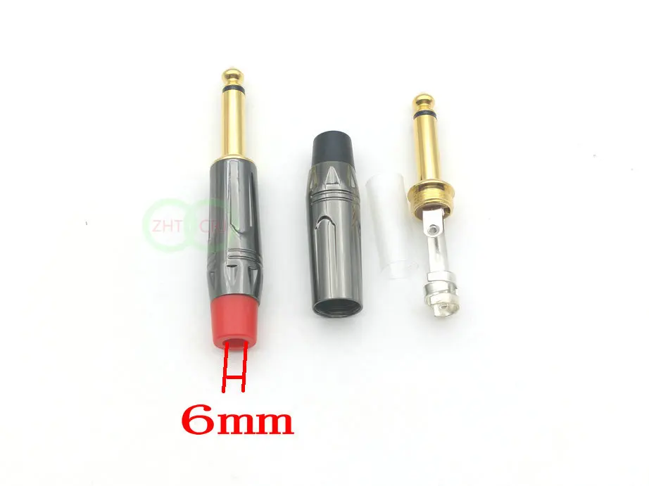 80pcs copper 6.35mm male mono plug audio connector welding connector