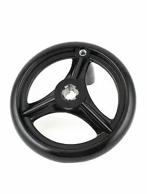 16mm x 160mm Black Bakelite 3 Spoked Handwheel Hand Wheel w Handle for Lathe