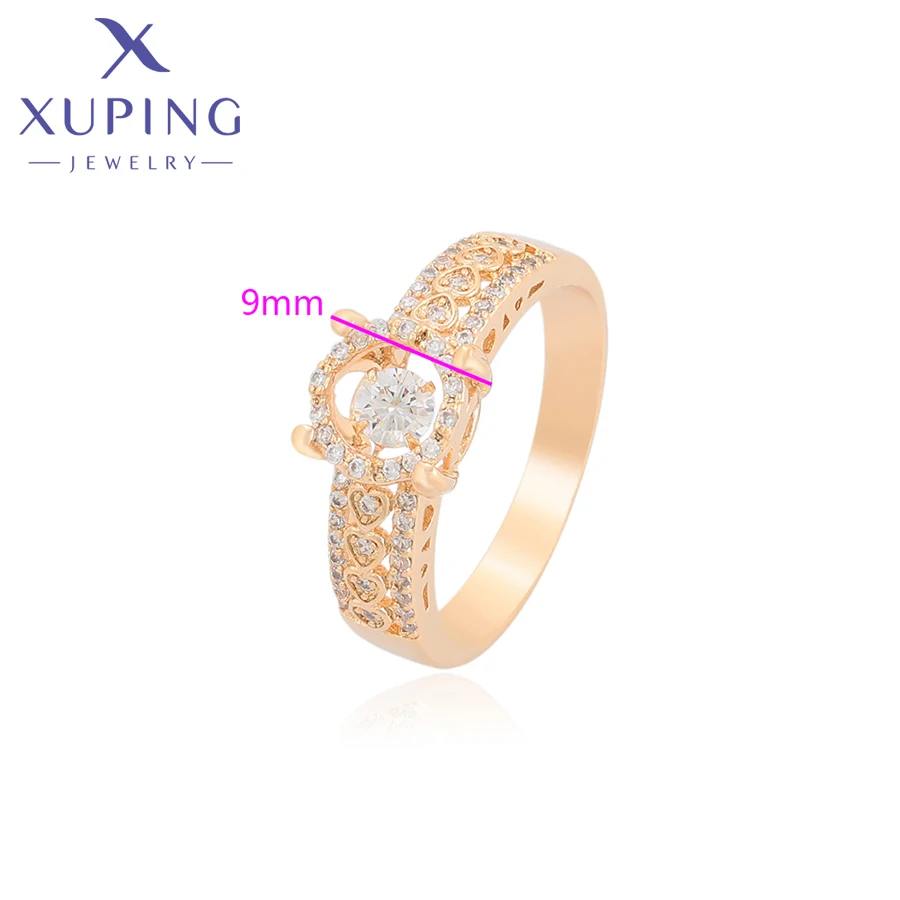 Xuping Jewelry Fashion Stone New Arrival Copper Alloy Gold Color Simple Ring for Women Wedding Gifts A00887254