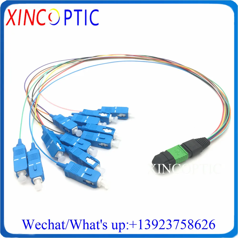 12Core,MPOAPC Female to 12LC Harness and Fan-out Fiber Pigtail,0.9mm,0.5/1M MPO/APC F to LC/SC/ST/FCUPC Low Loss Trunk