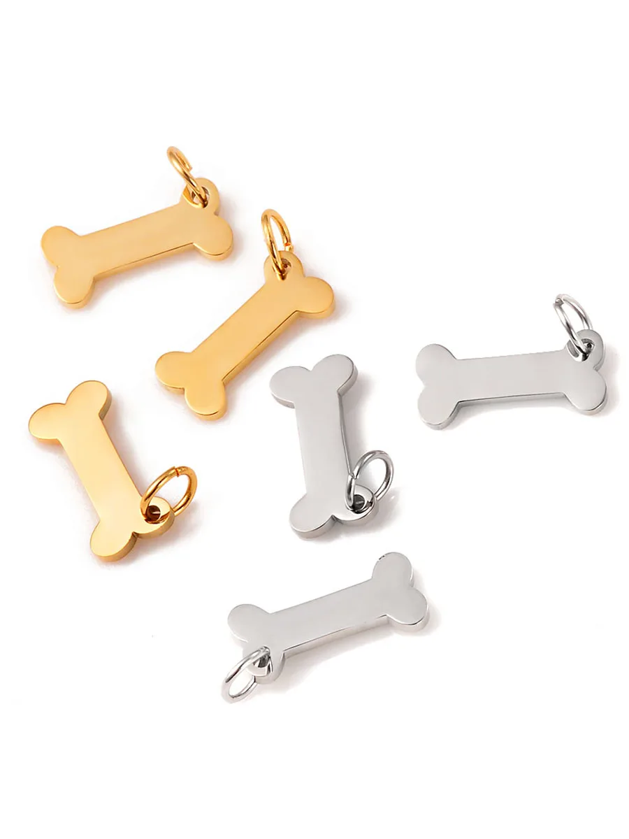 10 Stück/Set Hundeknochen-Anhänger aus Edelstahl, kleine Anhänger für DIY-Schmuckherstellung, Ohrringe, Halsketten, Armbänder – Detail 4