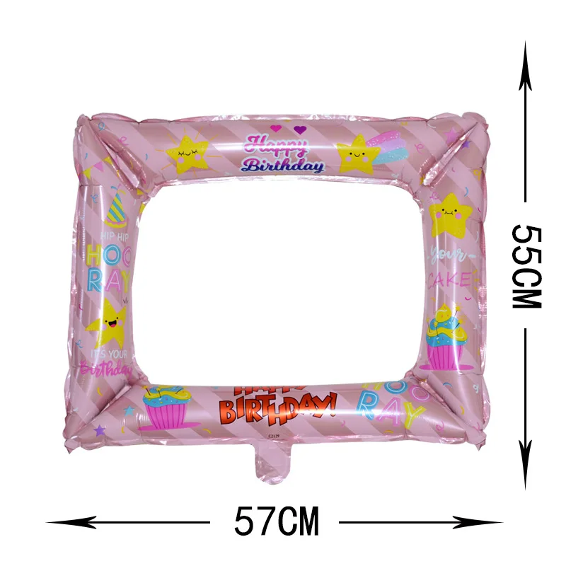 1pc photo frame aluminum film balloon birthday birthday photo prop balloons baby baptism party decoration  Polka dot ball