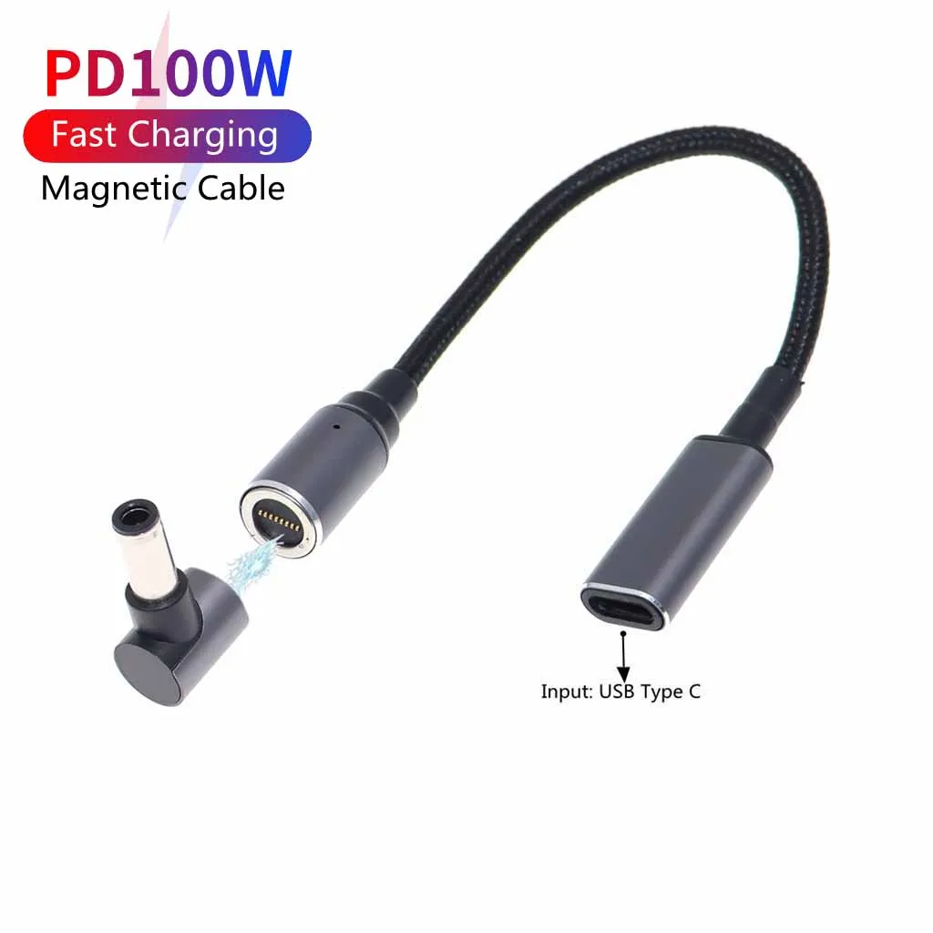 

Адаптер-переходник USB-C (женский) на 6.0*3.7мм (мужской) с магнитным креплением, 100Вт, для быстрой зарядки USB Type-C PD, кабель для ноутбуков Asus и ПК