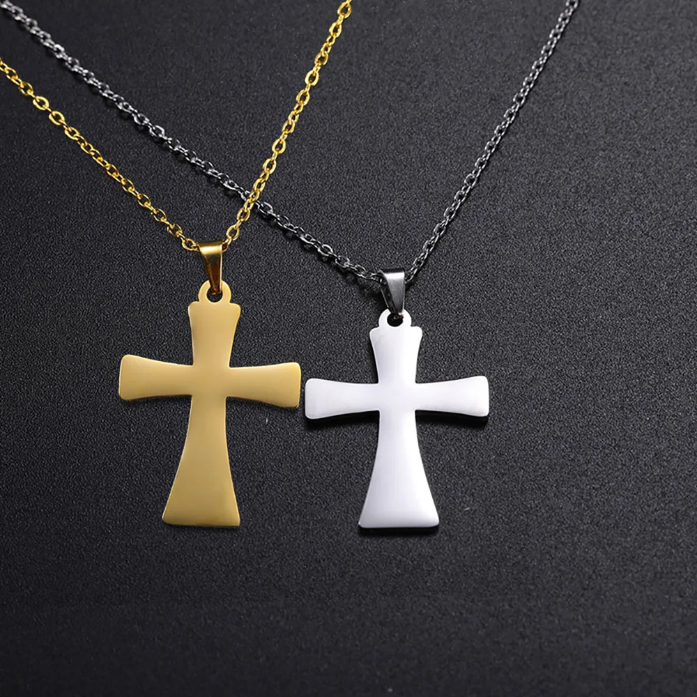 Cazador Trendy Religiöse Jesus Kreuz Anhänger Halskette Gold Farbe Edelstahl Kette Halsketten Für Unisex Hohl Schmuck Geschenk – Detail 12