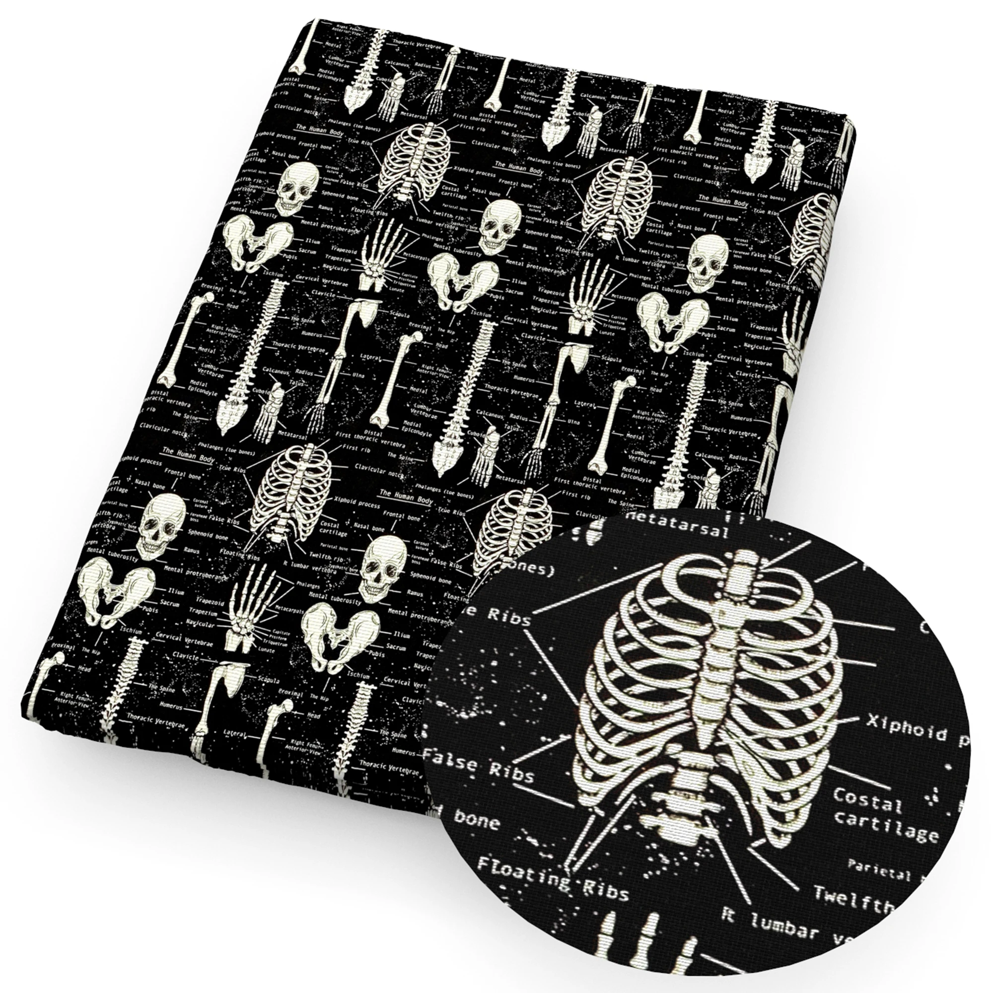 50*145cm Medical Halloween Skull mano poliestere cotone/tessuto di puro cotone tessuto cucito trapuntatura materiale cucito tenda