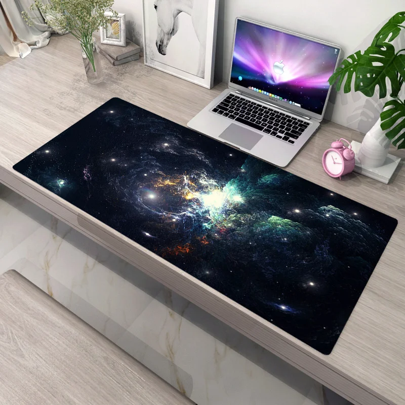 Mousepad casa xxl novo grande tapete do rato mousepads céu estrelado escritório portátil tapete macio anti-deslizamento desktop mouse pad