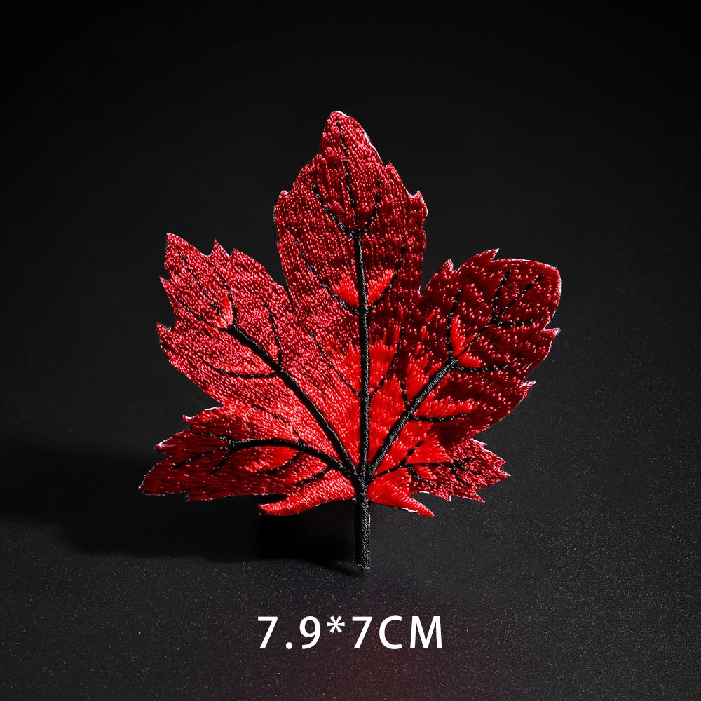 1Pc Maple Leaf Iron On Patches Sewing On Embroidered Applique Sewing Patch Clothes Stickers Garment DIY Apparel Accessories