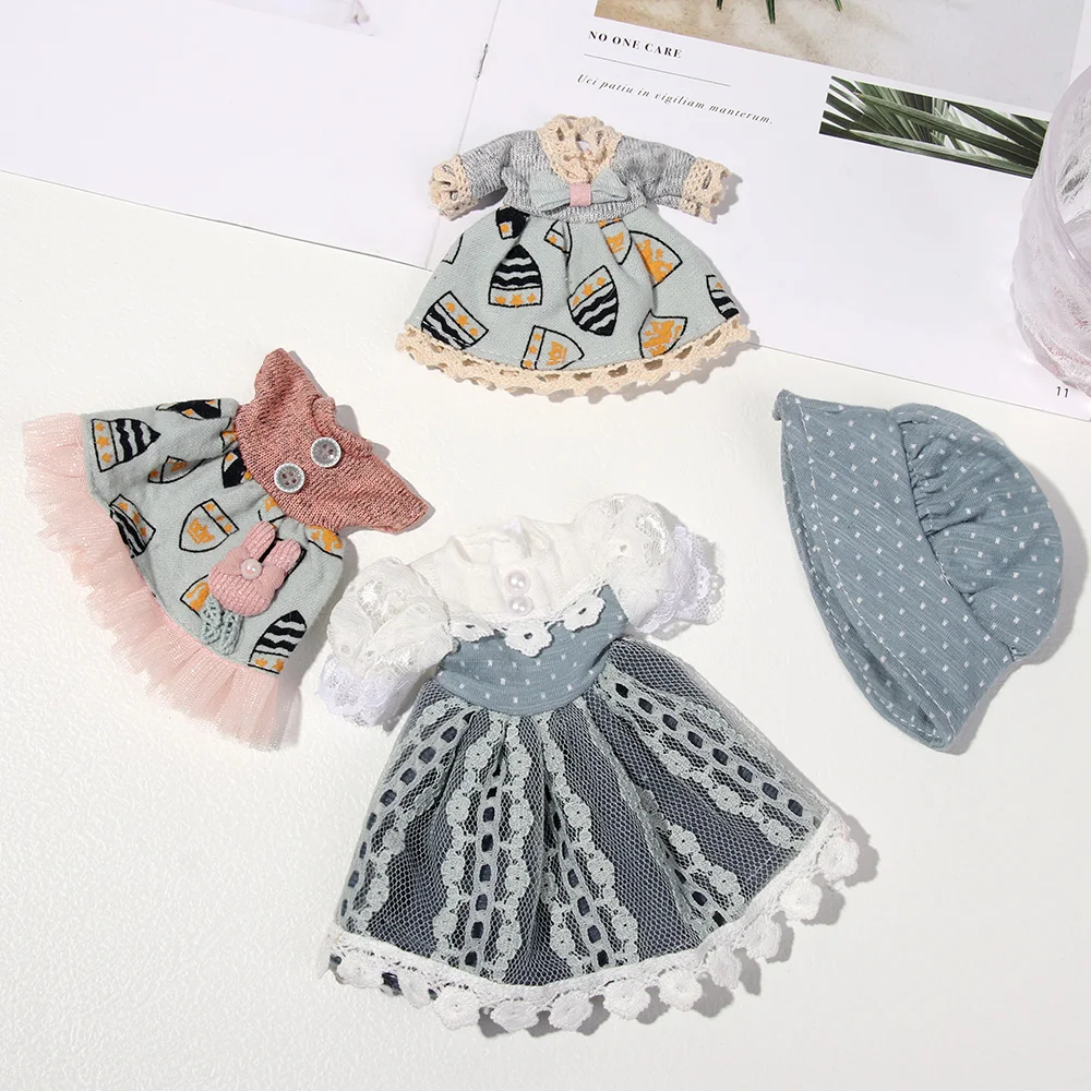 1 Set New Summer DIY Dolls Dress Toys Bikini Cloth Lace Skirt Toys Clothes Skirt Fabric Sewing for 16cm/31cm Doll Accessories