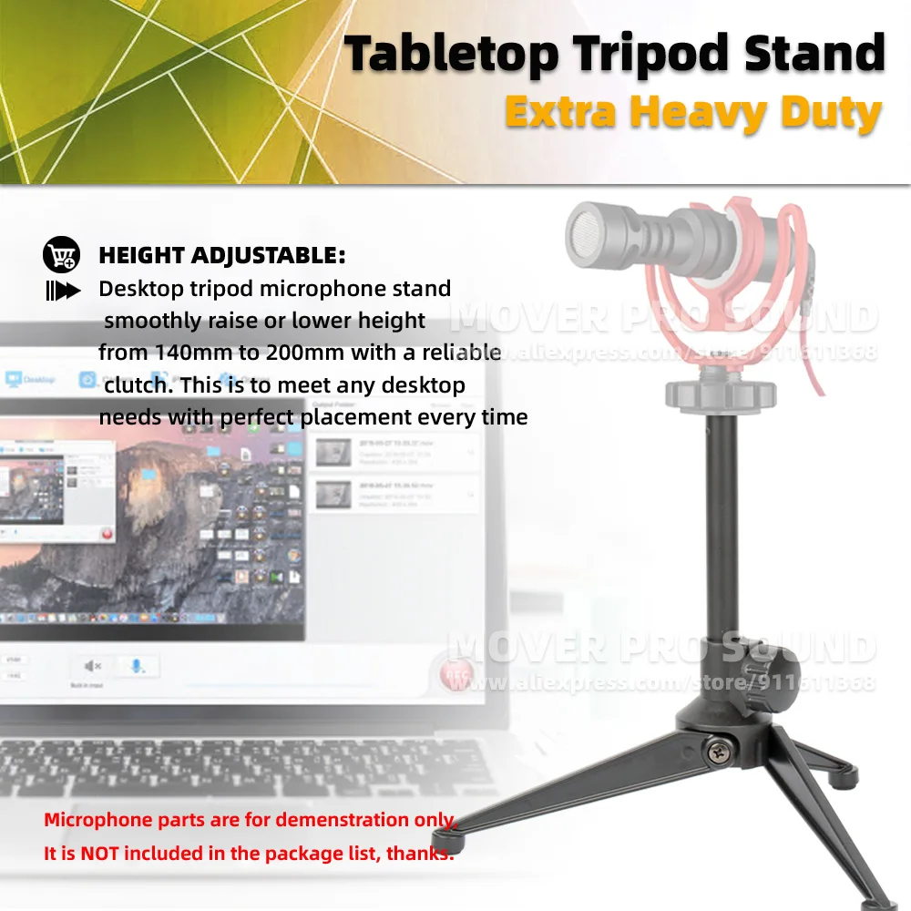 Desktop Tripod Mic Stand Mount Holder For RODE VIDEOMICRO VIDEO MICRO Table Bracket Camera Tabletop Desk Microphone Boom Hold