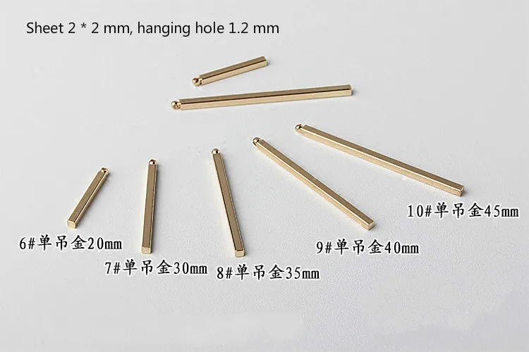 Handmade Korean Diy Accessories Ear Stud Earrings Materials Can Hang Sticks, Pendants, Tassels Square Copper Rods