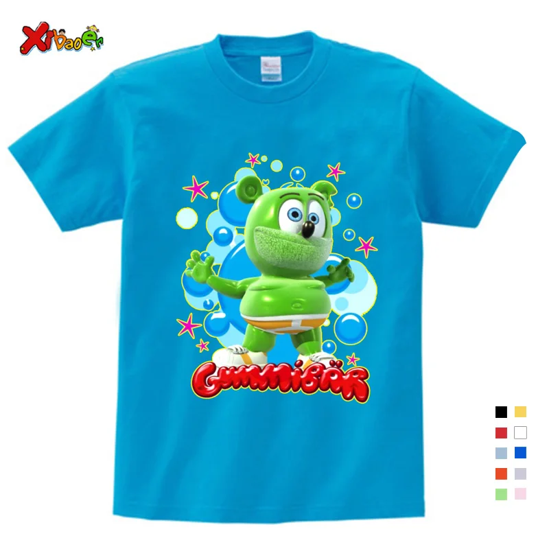 Boys Tshirts Size 3-9T Baby Boys Girl Gummy Bears T Shirt Cartoon Funny Casual Kids Clothes Summer Harajuku Children\'s Clothing